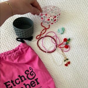 TUMBLER ACCESSORIES Kids Cherry Accessories Set - Pink and Red